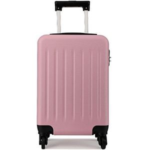 Kono Harde koffer met 4 wielen, 19 inch, roze, hoogte: 48 cm, lengte: 30 cm, breedte: 20 cm, cabine, Roze, Height:48cm, Length:30cm, Width:20cm., cabine