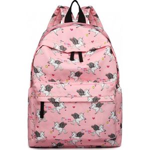 Miss Lulu Rugzak - Schooltas - Rugtas Unicorn - Schoolrugzak Unisex/Jongens/Meisjes - 18 Liter - Roze (E1401 UN-PK)