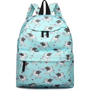 Miss Lulu Rugzak - Schooltas - Rugtas Unicorn - Schoolrugzak Unisex/Jongens/Meisjes - Blauw (E1401 UN-BE)