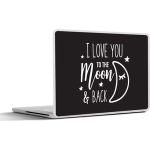 Laptop sticker - 10.1 inch - I love you to the moon and back - Spreuken - Quotes - 25x18cm - Laptopstickers - Laptop skin - Cover