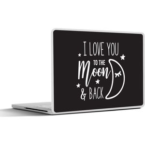 Laptop sticker - 13.3 inch - I love you to the moon and back - Spreuken - Quotes - 31x22,5cm - Laptopstickers - Laptop skin - Cover