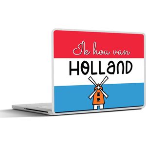 Laptop sticker - 10.1 inch - Vlag - Molen - Nederland - 25x18cm - Laptopstickers - Laptop skin - Cover