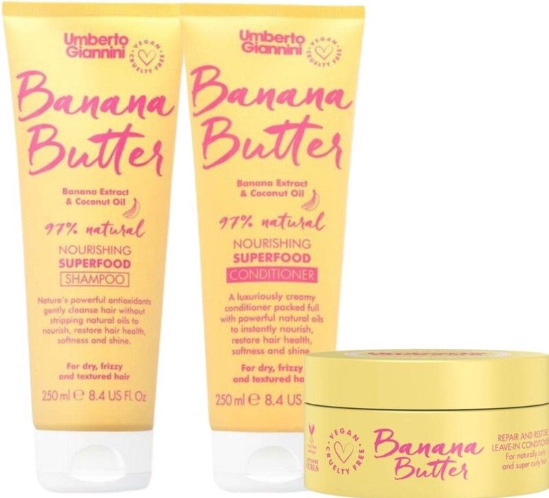 Umberto Giannini - Banana Butter Set - Haargroeimiddelen - Natuurlijke Ingrediënten