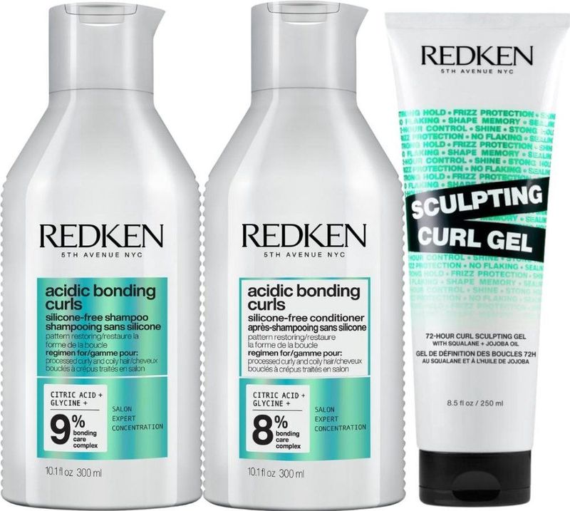 Redken - Acidic Bonding Curls Trio - 2x300ml + 250ml - Haarverzorging