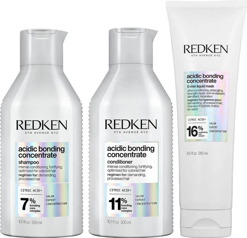 Redken - Acidic Weekly Set - 300ml Shampoo - 300ml Conditioner - 250ml Haarmasker