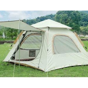 Orion Store - Tent –Familietent - 4 Persoons - Hoogwaardige Tent - Dubbele Deur Tent - Enkele Laag Volautomatische Outdoor Glamping Tent - Camping Tent – 3-4 Person Tent - Wolk Grijs