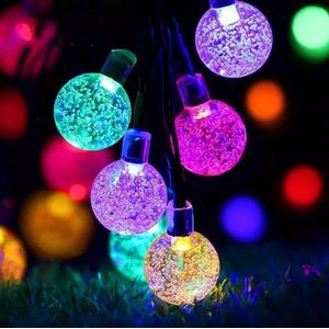 Lexorion - Solar Buitenverlichting - Solar Tuinverlichting - RGB - 100 BOLB - 12 meter - Buiten op Zonne Energie - Balkon en Tuinverlichting - IP65 Weerbestendig - Sfeervolle Buitenverlichting - Lichtslinger - LED Lampjes Slinger