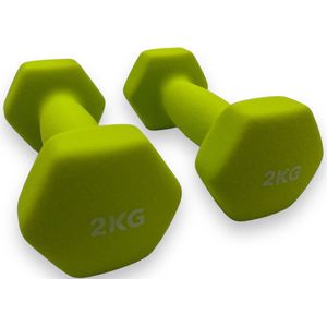 Padisport - Dumbells 2 Kg - Halter - Gewichten Set Halters - Gewichten 2 Kg - Groen - Gewichten - Dumbells - Halters - Gewichtjes 2 Kg