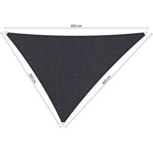 Shadow Comfort driehoek 3,5x4x4,5m DuoColor Carbon Black metset