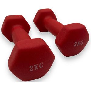 Padisport - Dumbells 2 Kg - Halter - Gewichten Set Halters - Gewichten 2 Kg - Rood - Gewichten - Dumbells - Halters - Gewichtjes 2 Kg