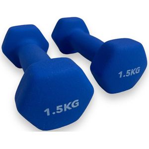 Padisport - Dumbells 1.5 Kg - Halter - Gewichten Set Halters - Gewichten 1.5 Kg - Blauw - Gewichten - Dumbells - Halters - Gewichtjes 1.5 Kg