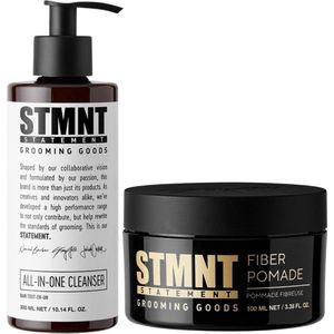 STMNT Grooming - Golden Duo - Cleanser & Fiber Pomade - Voordeelset - 300+100ml