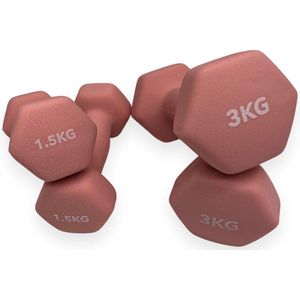 Padisport Dumbells Roze 1,5 En 3 Kg - Dumbells 3 Kg - Gewichten Set Halters - Gewichten Set - Gewichten Set Dumbbell - Dumbells Set - Dumbells - Dumbbells - Halters - Dumbell - Fitness Gewichten - Gewichten - Dumbellset - Gewichtjes Set