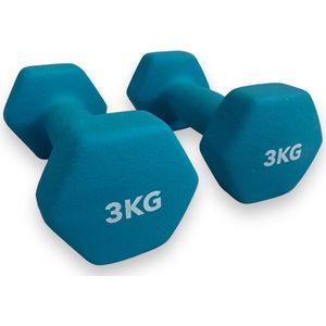 Padisport - Dumbells 3 Kg - Halter - Gewichten Set Halters - Gewichten 3 Kg - Blauw - Gewichten - Dumbells - Halters - Gewichtjes 3 Kg