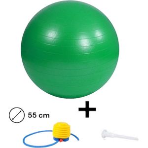 Padisport - Yoga Bal - 55 Cm - Zwangerschapsbal - Yoga Bal Inclusief Pomp - Fitnessbal - Pilates Bal - Yoga Bal Groen - Yoga Bal 55 Cm - Yoga - Fitness - Groen