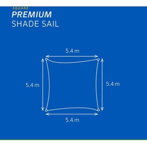 Compleet pakket: Coolaroo schaduwdoek Vierkant 3x3m Zand met bevestigingsset en buitendoekreiniger | 340gr/m2