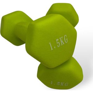 Padisport - Dumbells 1.5 Kg - Halter - Gewichten Set Halters - Gewichten 1.5 Kg - Groen - Gewichten - Dumbells - Halters - Gewichtjes 1.5 Kg