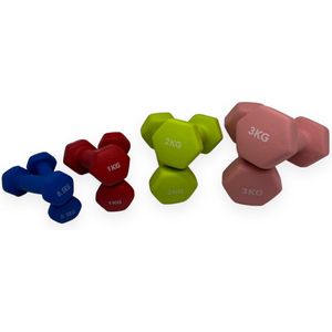 Padisport - Dumbell Neopreen Set- 0,5 - 1 - 2 - 3 - Gewichten Set Halters - Mix Gewichten 3 Kg - Dumbellset - Halterset - Gewichtjes Set 3 Gewichten Set 0,5 Kg