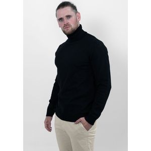 Vercate - Luxe Coltrui - Zwart - Regular Fit - Knit / Knitted Heren Pullover / Sweater / Trui