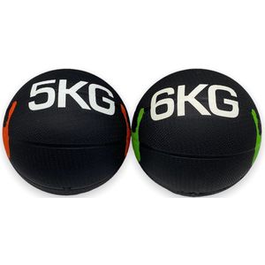 Padisport - Medicijnbal - Medicine Ball - Gewichtsbal - Medicijnbal Set 5 Kg - Gewichtsbal Set - Krachtbal Set - Krachtbal 6 Kg - Medicijnbal Set 5 En 6 Kg