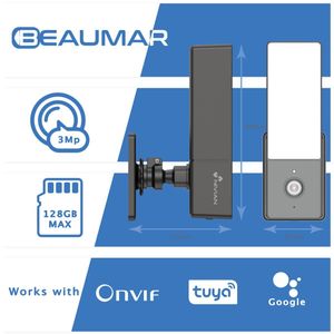 Nivian NVS-IPC-L2 - Buitenlamp WiFi Camera 3 Megapixel - Bewegingsdetectie - IR Nachtzicht - Audio - MicroSD Opname - Tuya App - Beveiligingscamera - IP Camera - Camerabewaking - Veiligheidscamera - Netwerk Camera