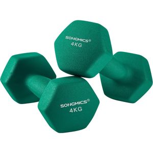 Dumbbell set van 2 - Dumbbells Hexagon Neopreen gecoat - Krachttraining - Fitness Training - Thuis - 2 x 4 kg