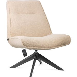 Vtw Living - Luxe Draaifauteuil met Armleuning - Teddy - Stoel - Fauteuil - Taupe - 95 cm hoog