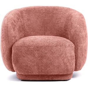 Vtw Living - Fauteuil Teddy - Fauteuils - Stoel - Zetel - Stof - Roze - 93 cm breed