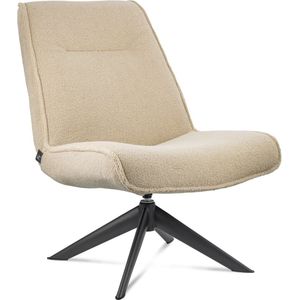 Vtw Living - Luxe Draaifauteuil met Armleuning - Teddy - Stoel - Fauteuil - Zand - 95 cm hoog