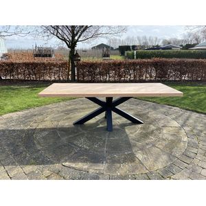 M2-meubels douglas tuintafel / eettafel 180cm met matzwart Matrix-onderstel voor binnen en buiten