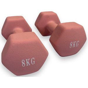 Padisport - Dumbells 8 Kg - Halter - Gewichten Set Halters - Gewichten 8 Kg - Roze - Gewichten - Dumbells - Halters - Gewichtjes 8 Kg