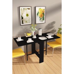 Beckenbau - Eettafel - Eettafel uitschuifbaar - Inklapbare tafel - Opvouwbaar - Uitschuifbare eettafel - 134 x 60 x 72 cm - Zwart