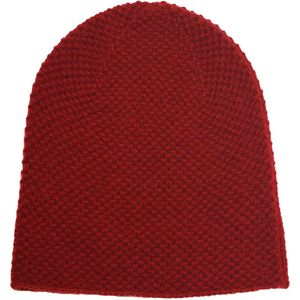 Hommard Cashmere Seed Stitch Beanie, Bordeaux, Rood, Red, heren, dames, unisex, Muts, Luxury