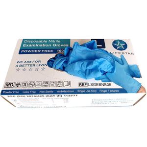 Handschoenen Vinyl Stretch Blauw – Poedervrij, Niet Steriel, Transparant – Maat L – Doos van 100 Stuks