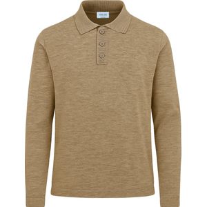 Vercate - Luxe Heren Poloshirt - Polo Met Lange Mouwen - Bruin - Regular Fit - Knit Knitted