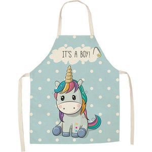 Keukenschort kinderen - Unicorn ' it's a boy' - 55 cm *65 cm - 6 tot 14 jaar