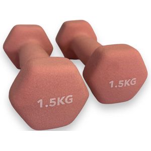 Padisport - Dumbells 1,5 Kg - Halter - Gewichten Set Halters - Gewichten 1,5 Kg - Roze - Gewichten - Dumbells - Halters - Gewichtjes 1,5 Kg