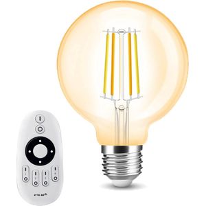 Milight Dual White smart filament lamp met afstandsbediening - 7W - E27 fitting - G95 model amberkleurig - Smart lamp - Slimme verlichting