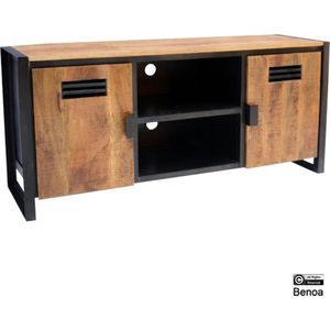 Tv kast industrieel | luna | Mangohout | Mango | naturel | 150 x 40 x 60(h) cm | Top kwaliteit