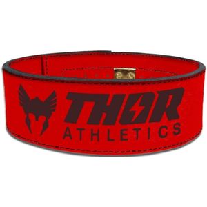 Thor Athletics - Halterriem Rood - Powerlift Riem - Lifting Belt - Clip Sluiting - Gewichthefriem - Krachttraining Accesscoires - Powerlifting - Bodybuilding - Deadlift - Squat - Maat (XXL)