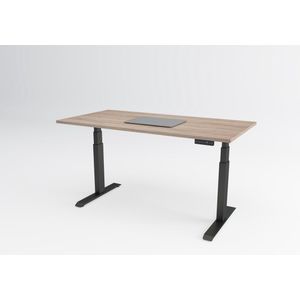 Tri-desk Premium | Elektrisch zit-sta bureau | Zwart onderstel | Robson eiken blad | 180 x 80 cm