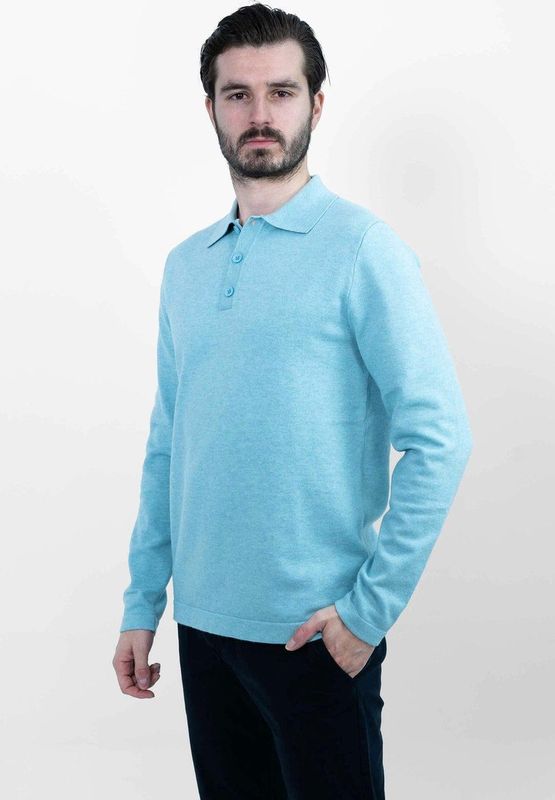 Vercate - Luxe Heren Poloshirt - Polo Met Lange Mouwen - Zwart - Regular Fit - Knit Knitted