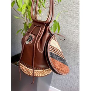 Brayoncraftts Africaanse bucketbag met kiondo clutch purse (2 in 1)