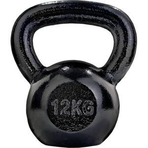 Kettlebell - Kettlebells - Gewichten - Gewichten fitness - Kettlebell 12 kg - 12 kg - Gietijzer - Zwart - 43 x 43 x 22 cm