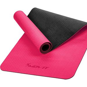 Yoga mat - Yogamat - Fitness mat - Sport mat - Fitness matje - Pilates mat - Oprolbaar - 190 x 100 x 0.6 cm - Roze