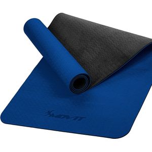 Yoga mat - Yogamat - Fitness mat - Sport mat - Fitness matje - Pilates mat - Oprolbaar - 190 x 60 x 0.6 cm - Donkerblauw