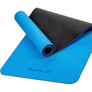 Yoga mat - Yogamat - Fitness mat - Sport mat - Fitness matje - Pilates mat - Oprolbaar - 190 x 60 x 0.6 cm - Lichtblauw