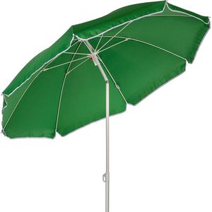 Parasol - Parasols - Strandparasol - Stokparasol - Parasol kantelbaar - - Inclusief draagtas - Waterafstotend - Ø 140 cm - Metaal - Polyester - Groen - 160 x 195 cm