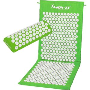 Spijkermat - Acupressuur mat - Shakti mat - Spijkermat met kussen - Massage mat - 130 x 50 x 2.5 cm - Lichtgroen