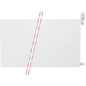 Oppio 40x140 cm Type 22 - 2258 Watt - Oppio Paneelradiator Compact 6 gegroefde voorzijde - Wit (Ral 9016)